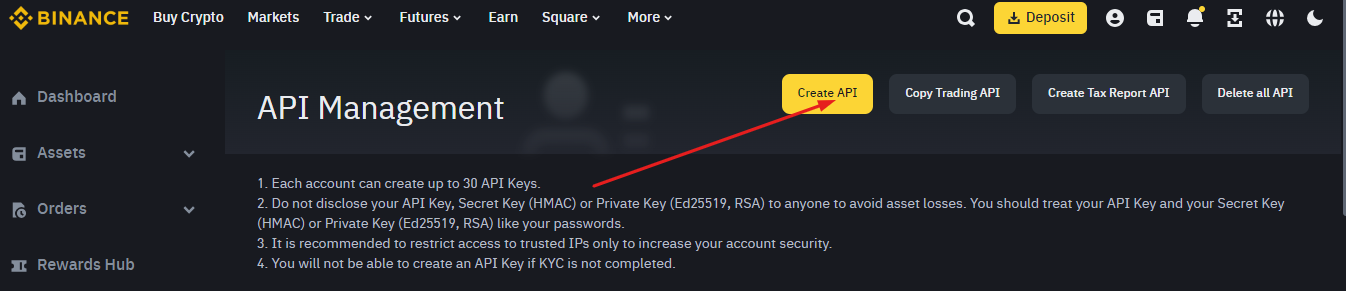 8. How to find your API keys on exchanges